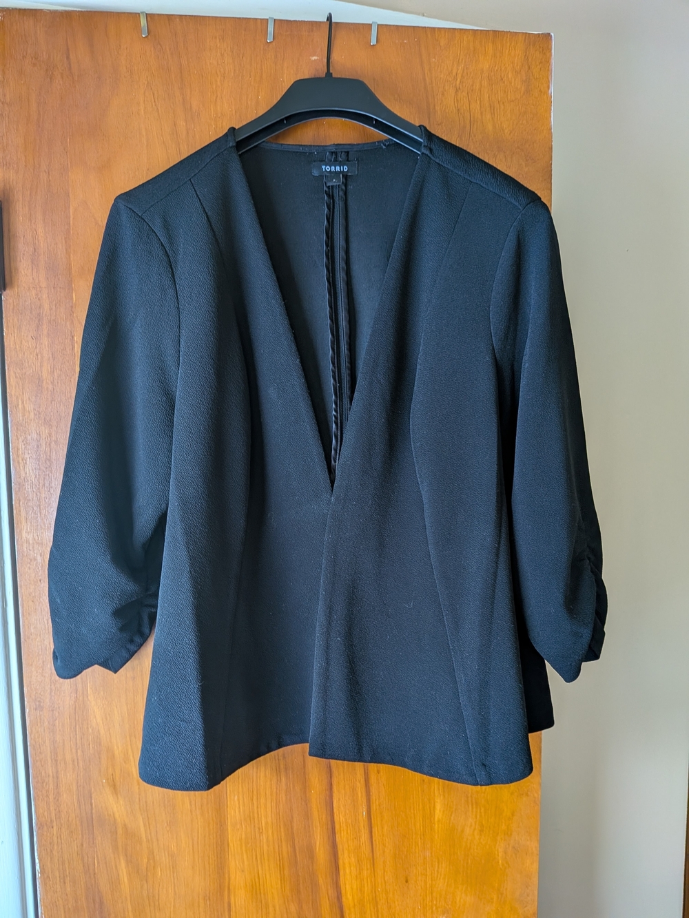 Torrid Black V-Neck Peplum Jacket